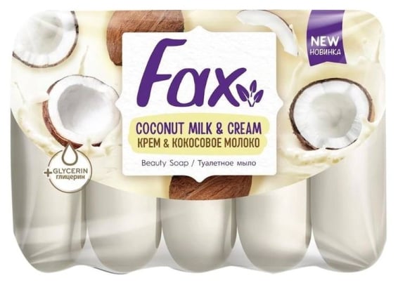 Мило екопак Fax Крем та Кокосове молочко, 70 г х 5 шт